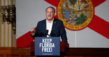 Then-Florida Chief Financial Officer Jimmy Patronis speaks at event in Orlando, Fla.