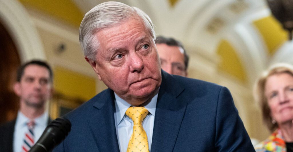 Sen. Lindsey Graham, R-S.C., speaks at a press conference in the Capitol.