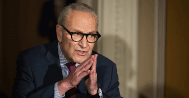 Chuck Schumer speaks to press at the U.S. Capitol