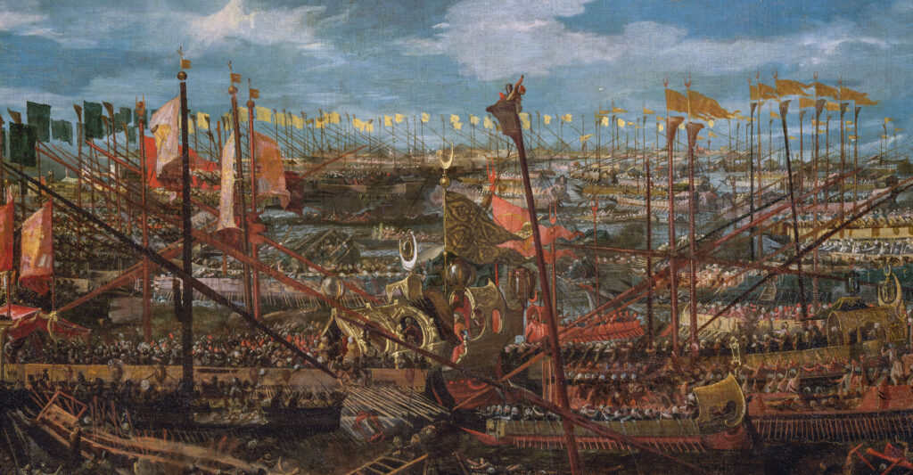 A painting of the Battle of Lepanto