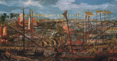 A painting of the Battle of Lepanto
