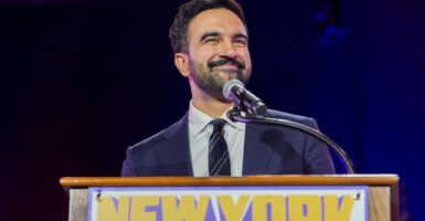 Then-New York City mayoral candidate Zohran Mamdani speaks at a campaign rally on Oct. 26.