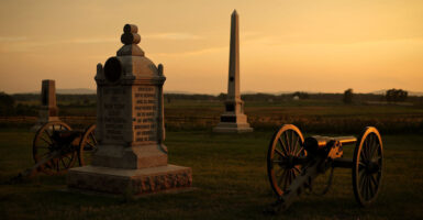 The Gettysburg Battlefield at dawn.