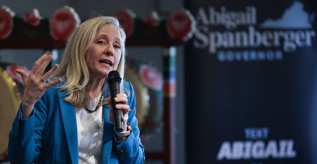 Abigail Spanberger speaks during a campaign event