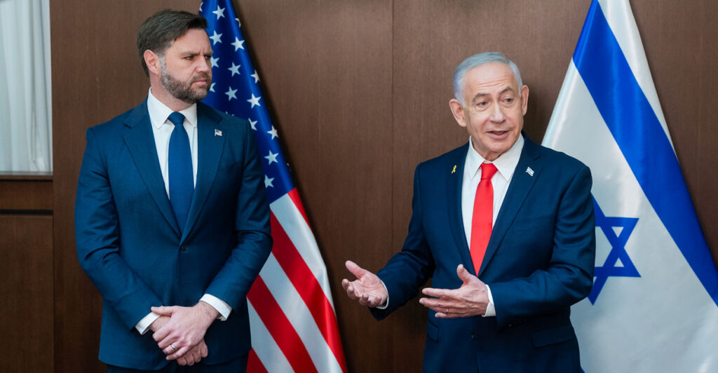 U.S. Vice President JD Vance and Israeli Prime Minister Benjamin Netanyahu