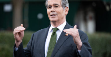 Treasury Sec. Scott Bessent speaks with the media outside of the West Wing of the White House.