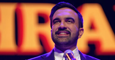 Zohran Mamdani speaks to supporters at the Brooklyn Paramount Theater after being elected mayor of New York City on Tuesday night.