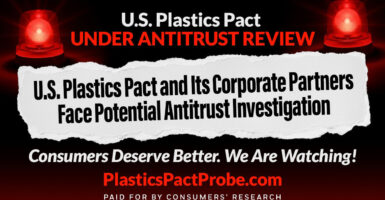 Mobile billboard sign from Consumers' Research.