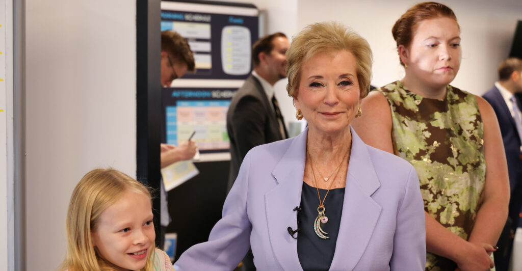 U.S. Secretary of Education Linda McMahon at Alpha School Austin on September 09, 2025.