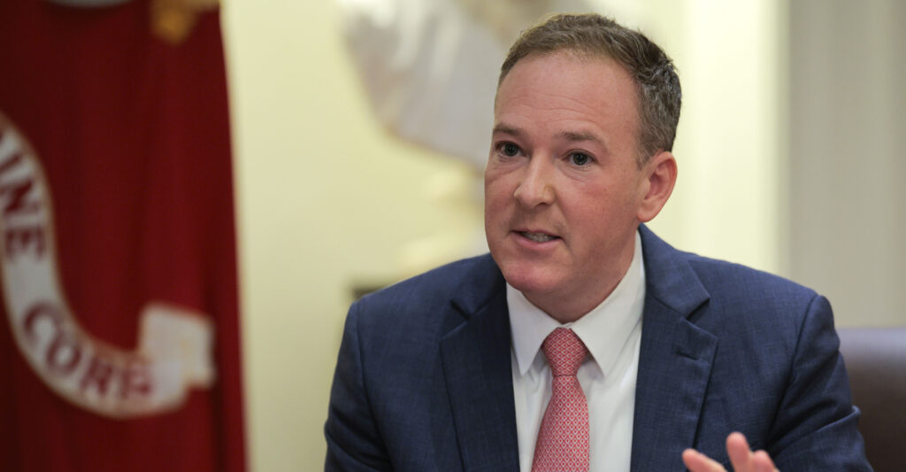 EPA Administrator Lee Zeldin speaks as President Donald Trump holds a cabinet meeting.