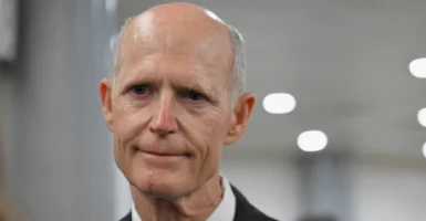 U.S. Senator Rick Scott, R-Fla., speaks with reporters after a vote in the U.S. Capitol in Washington, U.S., June 3, 2025. REUTERS/Annabelle Gordon
