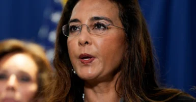 Assistant Attorney General for Civil Rights Harmeet Dhillon speaks about Elias Rodriguez, suspected of fatally shooting two Israeli embassy staff members outside the Capital Jewish Museum, at the Justice Department in Washington, D.C., U.S., Aug. 7. (REUTERS/Kent Nishimura)
