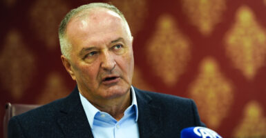 SARAJEVO, BOSNIA AND HERZEGOVINA - DECEMBER 26: Bosnian Defense Minister Zukan Helez gives an exclusive interview regarding his country's cooperation with Turkiye in the field of defense, and Bosnia and Herzegovina's European Union (EU) and NATO membership process in Sarajevo, Bosnia and Herzegovina on December 26, 2024. (Photo by Samir Jordamovic/Anadolu via Getty Images)