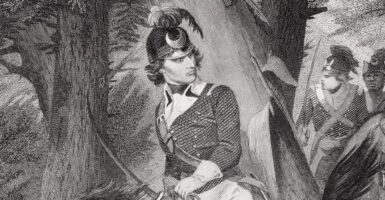 Francis Marion on horseback.