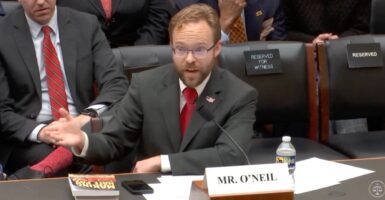 Tyler O'Neil, senior editor of The Daily Signal testifies to House Judiciary Subcommittee on the Constitution and Limited Government on Dec. 15 about the Southern Poverty Law Center. (Daily Signal)