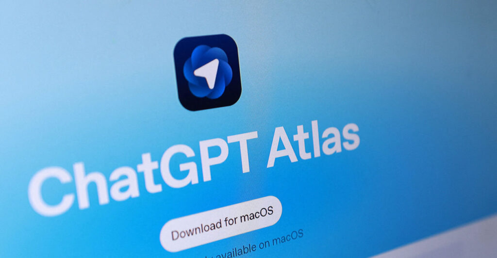 ChatGPT Atlas logo on a computer screen.