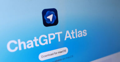 ChatGPT Atlas logo on a computer screen.