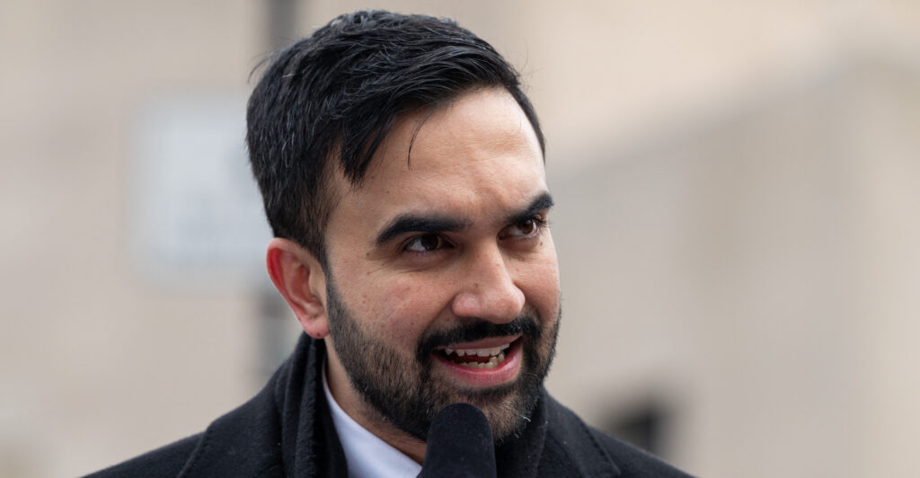 Mayor Zohran Mamdani holds a press conference at Grand Army Plaza in New York City, New York, United States on January 2, 2026. (Photo by Jason Alpert-Wisnia / Hans Lucas / AFP via Getty Images)