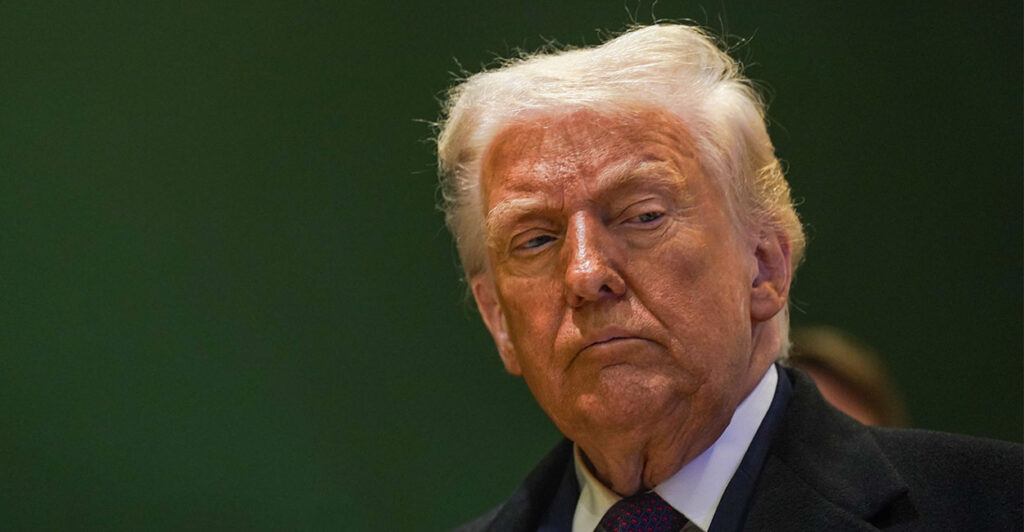 U.S. President Donald Trump is pictured after his meeting with Ukrainian President Volodymyr Zelensky in Davos, Switzerland, Jan. 22, 2026. U.S. President Donald Trump said on Thursday in Davos that his meeting with Ukrainian President Volodymyr Zelensky was "very good," adding that "it's an ongoing process." (Photo by Peng Ziyang/Xinhua via Getty Images)