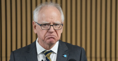 MINNEAPOLIS, MN. - JANUARY 2026: Minnesota Governor Tim Walz speaks during a press conference focused on Minnesota’s new paid family leave policy, Tuesday, January 6, 2026 at the Coliseum Building in Minneapolis, Minn. Walz took questions from the media at the event, a day after he announced that he is withdrawing from the 2026 Minnesota gubernatorial race. (Photo by Alex Kormann/The Minnesota Star Tribune via Getty Images)