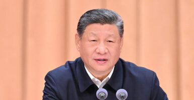 Chinese President Xi Jinping, also general secretary of the Communist Party of China CPC Central Committee and chairman of the Central Military Commission, addresses the opening of a study session at the Party School of the CPC Central Committee National Academy of Governance for principal officials at the provincial and ministerial level, Jan. 20, 2026. (Photo by Li Xiang/Xinhua via Getty Images)