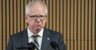 MINNEAPOLIS, MN. - JANUARY 2026: Minnesota Governor Tim Walz speaks during a press conference focused on Minnesota’s new paid family leave policy, Tuesday, January 6, 2026 at the Coliseum Building in Minneapolis, Minn. Walz took questions from the media at the event, a day after he announced that he is withdrawing from the 2026 Minnesota gubernatorial race. (Photo by Alex Kormann/The Minnesota Star Tribune via Getty Images)