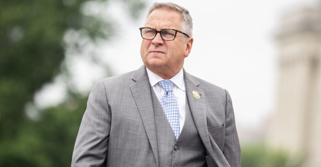 UNITED STATES - JUNE 22: Rep. Mike Bost, R-Ill., arrives to the U.S. Capitol before the House voted to send an articles of impeachment resolution against President Joe Biden to committees on Thursday, June 22, 2023. (Tom Williams/CQ-Roll Call, Inc via Getty Images)