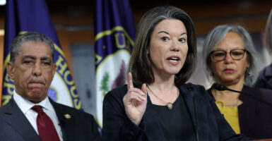 U.S. Rep. Angie Craig (D-MN) speaks at a news conference at the U.S. Capitol on January 14, 2026