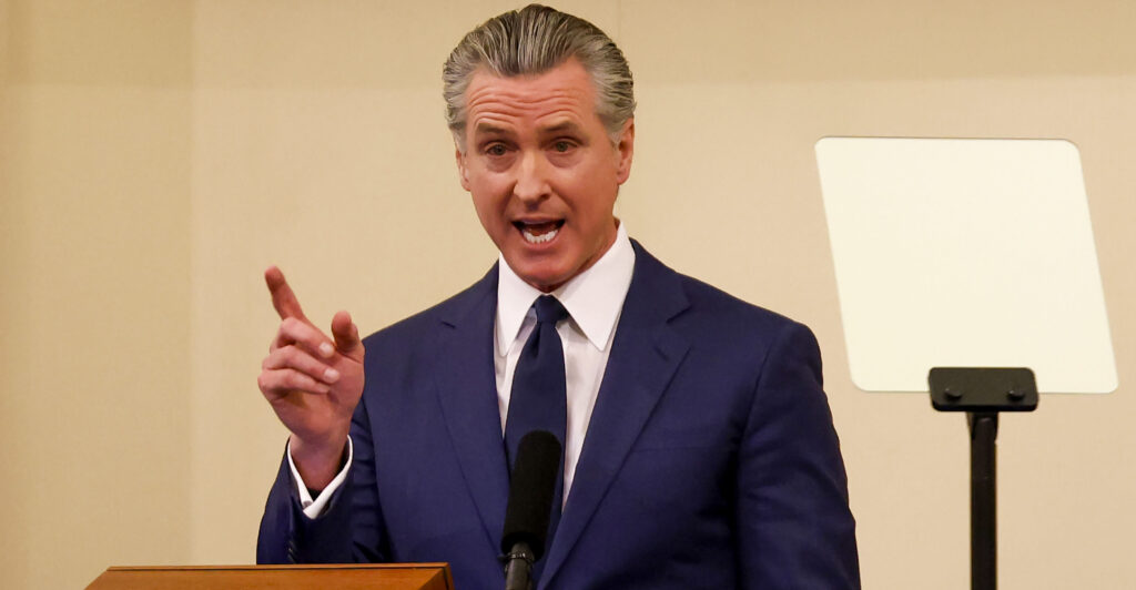 California Gov. Gavin Newsom delivers his State of the State Address at the California State Capitol Building in Sacramento on Jan. 8, 2026. (Jessica Christian/San Francisco Chronicle via Getty Images)