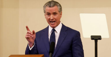 California Gov. Gavin Newsom delivers his State of the State Address at the California State Capitol Building in Sacramento on Jan. 8, 2026. (Jessica Christian/San Francisco Chronicle via Getty Images)