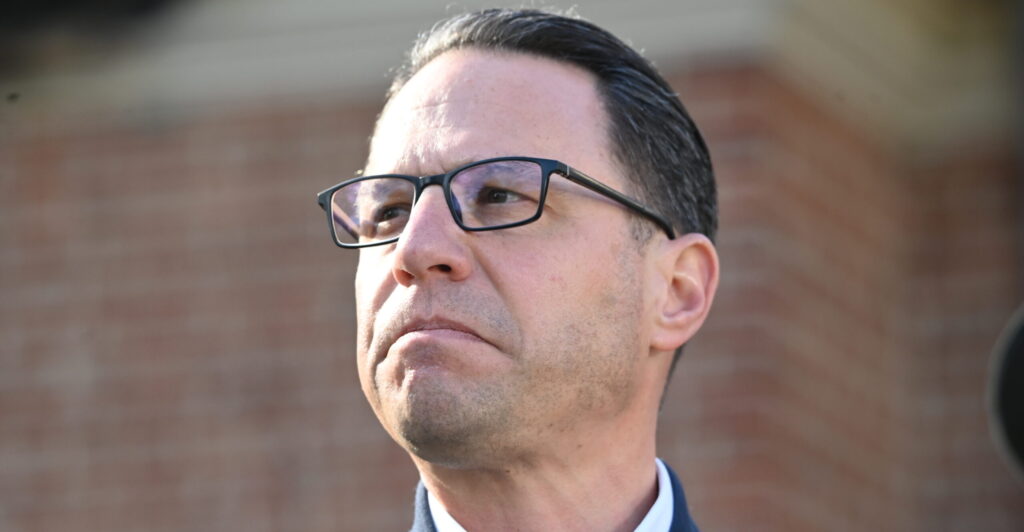 Pennsylvania Gov. Josh Shapiro speaks during a press conference.