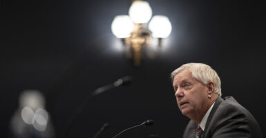 Sen. Lindsay Graham (R-SC) speaks during a roundtable discussion.