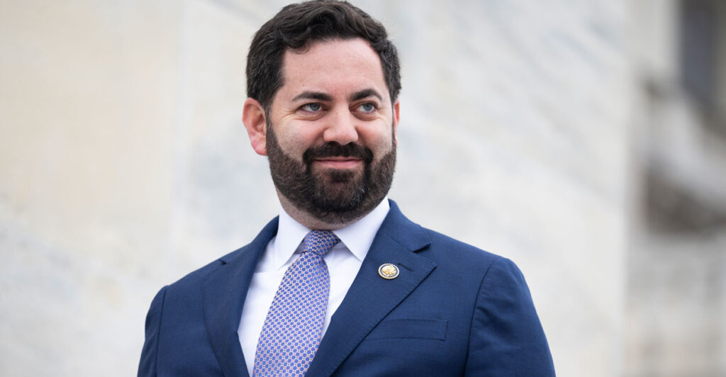 Mike Lawler exits the U.S. Capitol.