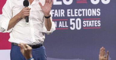 California Governor Gavin Newsom speaks at a "Yes On Prop 50" volunteer event .