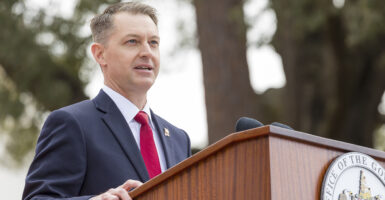 Alabama Secretary of State Wes Allen speaks.