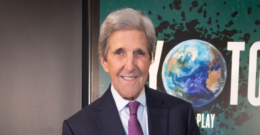 NEW YORK, NEW YORK - NOVEMBER 03: Former U.S. Secretary of State John Kerry attends "Kyoto" Opening Night And American Premiere at Lincoln Center Theater on November 03, 2025 in New York City.