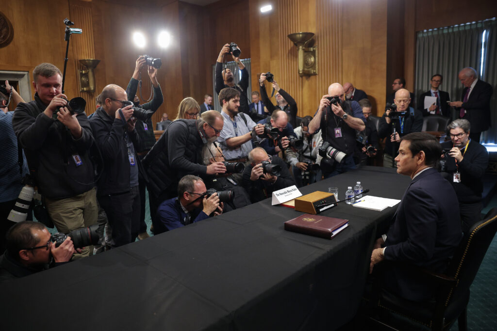 Photographers capture images of U.S. Secretary of State Marco Rubio.