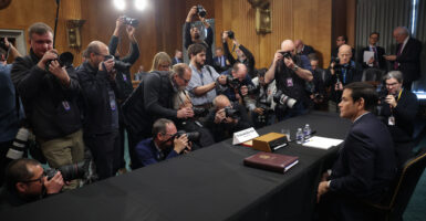 Photographers capture images of U.S. Secretary of State Marco Rubio.