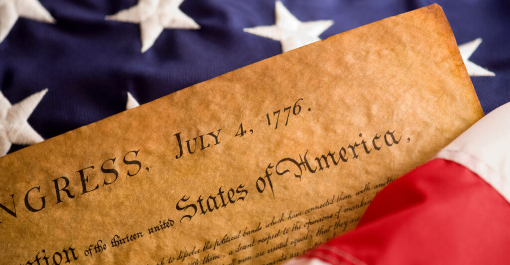 Declaration and American Flag