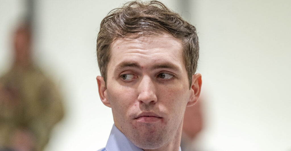 PROVO, UT - DECEMBER 11: Tyler Robinson, accused of fatally shooting Charlie Kirk, appears during a hearing in Fourth District Court on December 11, 2025 in Provo, Utah. Prosecutors have charged Tyler Robinson with aggravated murder and plan to seek the death penalty. (Photo by Rick Egan-Pool/Getty Images)