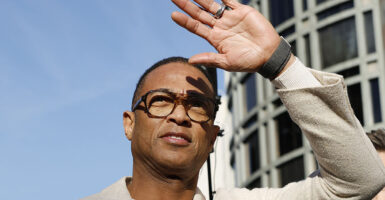 LOS ANGELES, CALIFORNIA - JANUARY 30: Journalist Don Lemon gestures before issuing a statement to media outside federal court on January 30, 2026 in Los Angeles, California. Lemon was arrested in Beverly Hills in connection to a protest he had covered at a Minnesota church. He was released without bail and is scheduled to appear in federal court in Minneapolis on February 9th. (Photo by Mario Tama/Getty Images)