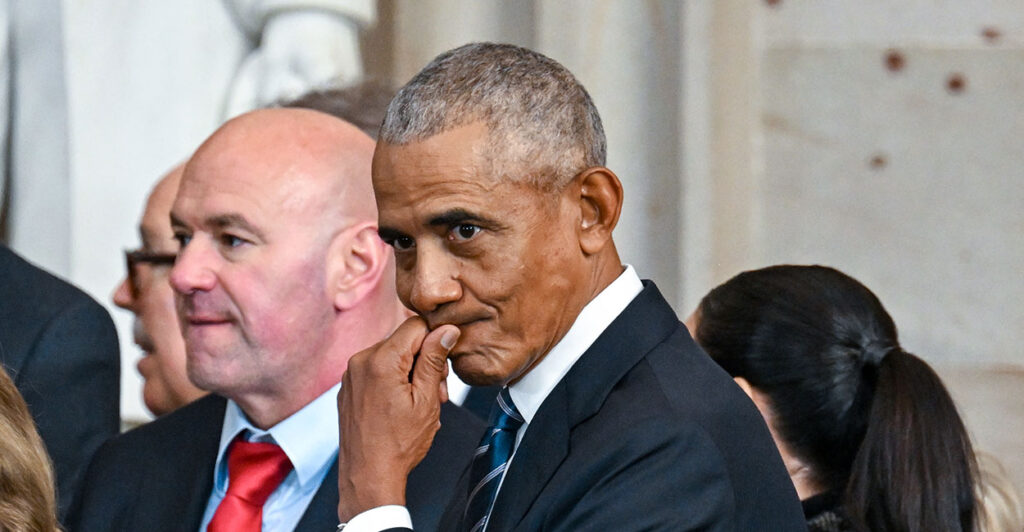 WASHINGTON, DC - JANUARY 20: Former President Barack Obama attends the inauguration of U.S. President-elect Donald Trump in the U.S. Capitol Rotunda on January 20, 2025 in Washington, DC. Donald Trump takes office for his second term as the 47th President of the United States. (Photo by Kenny Holston-Pool/Getty Images)