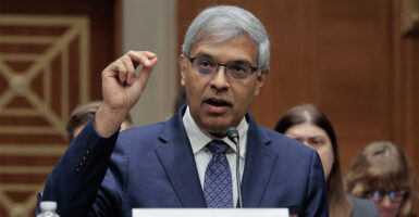 WASHINGTON, DC - FEBRUARY 03: National Institutes of Health Director Jayanta Bhattacharya testifies before the Senate Health, Education, Labor and Pensions Committee in the Dirksen Senate Office Building on Capitol Hill on February 03, 2026 in Washington, DC. Bhattacharya was asked about the 5,843 research grants frozen or cancelled by the NIH in 2025 and about his recent announcement that "NIH will no longer support research using human fetal tissue." (Photo by Chip Somodevilla/Getty Images)