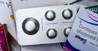 Mifepristone, an abortion drug. (Soumyabrata Roy/NurPhoto via Getty Images)