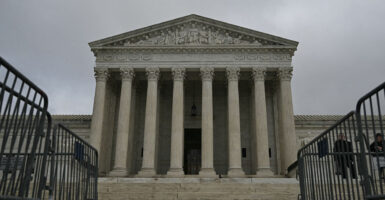 A view of the US Supreme Court in Washington, DC, on February 20, 2026. The US Supreme Court ruled Friday that Donald Trump exceeded his authority in imposing a swath of tariffs that upended global trade, blocking a key tool the president has wielded to impose his economic agenda. (Photo by Drew ANGERER / AFP via Getty Images)
