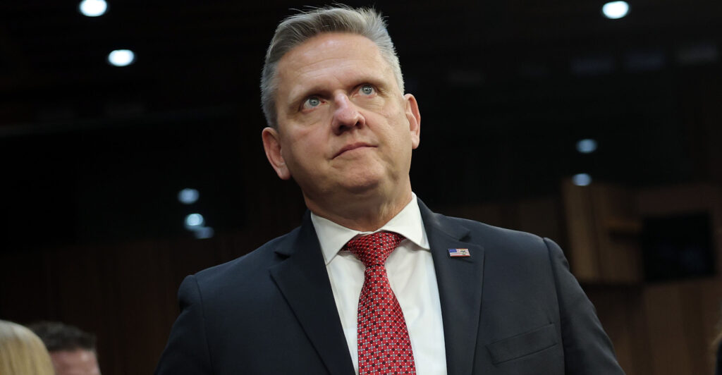 WASHINGTON, DC - FEBRUARY 04: Robert Cekada, U.S. President Donald Trump's nominee to serve as the Director of the Bureau of Alcohol, Tobacco, Firearms and Explosives (ATF) arrives for his Senate Judiciary Committee confirmation hearing in the Dirksen Senate Office Building on February 04, 2026 in Washington, DC. Cekada, the current Deputy Director of the ATF was nominated to replace outgoing Director Steven Dettelbach. (Photo by Kevin Dietsch/Getty Images)