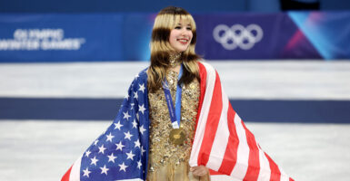 Gold medalist Alysa Liu of Team United States poses for a photo during the medal ceremony for the Women's Single Skating at the Milano Cortina 2026 Winter Olympic games on February 19, 2026 in Milan, Italy.