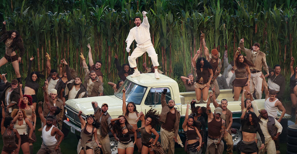 Bad Bunny performs in the Super Bowl halftime show, to rave reviews from Democrats who attacked the Turning Point USA alternative