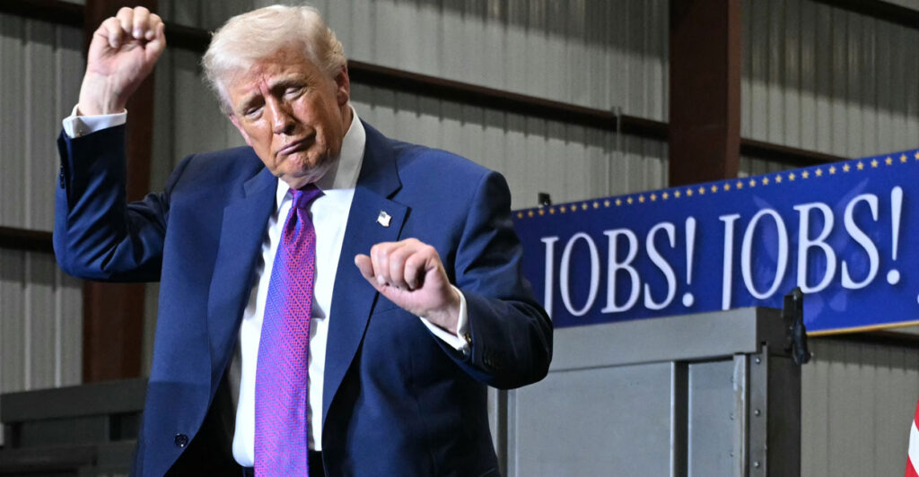 President Donald Trump appears at Rome, Georgia rally.