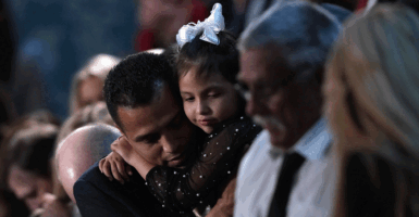 Dalilah and Marcus Coleman. (Photo by Andrew Harnik/Getty Images)
